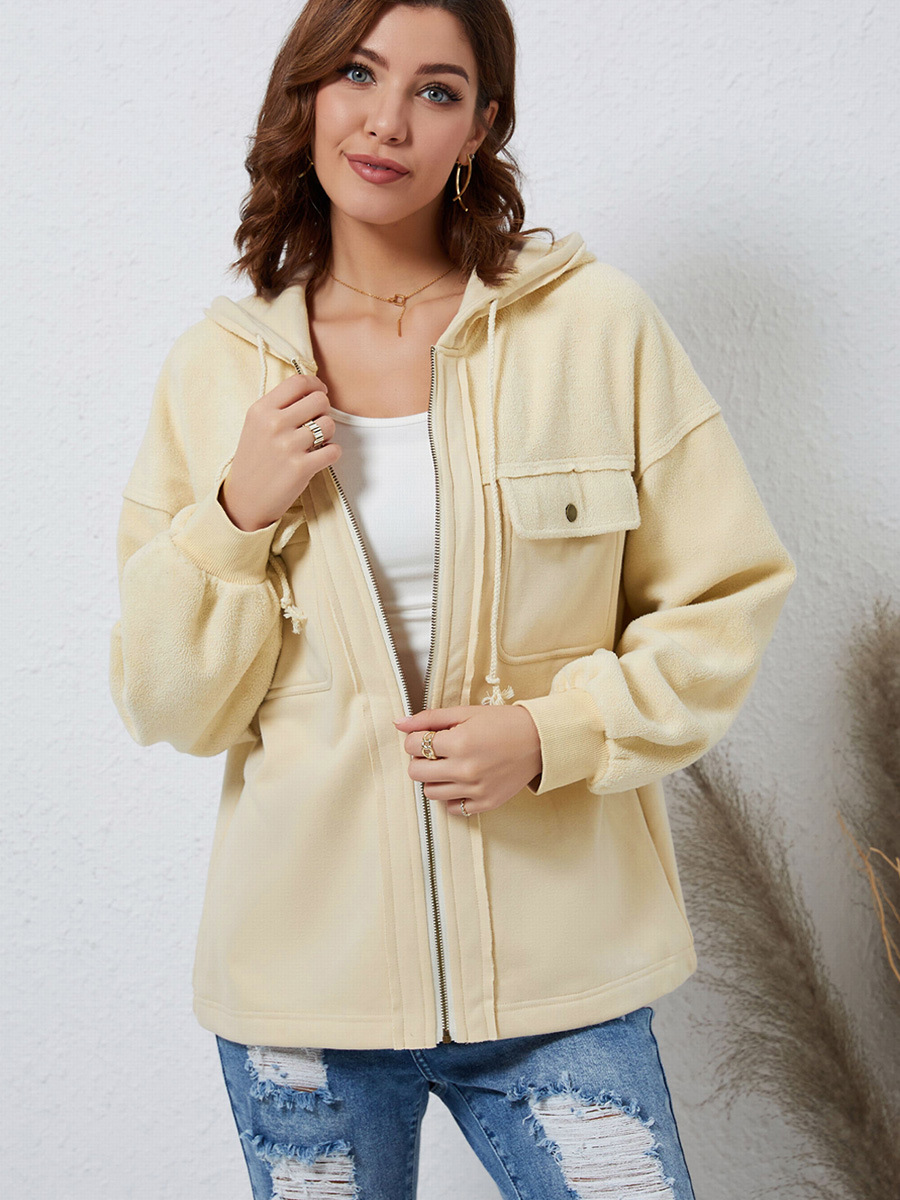 Bria® | Stylische Herbstmode Damen-Kapuzenjacke in Uni-Farbe