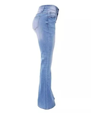 Stella® | Vintage Inspired 90' High Waisted Flare Jeans in Blau