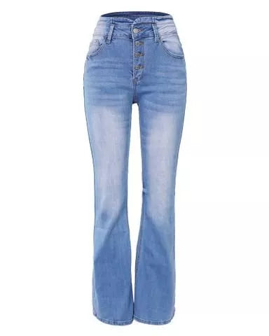 Stella® | Vintage Inspired 90' High Waisted Flare Jeans in Blau