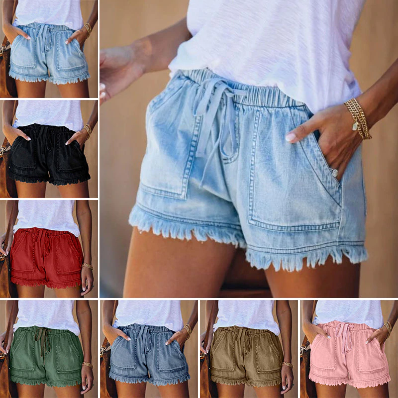 Laura® | Elastische Denim-Shorts mit hoher Taille