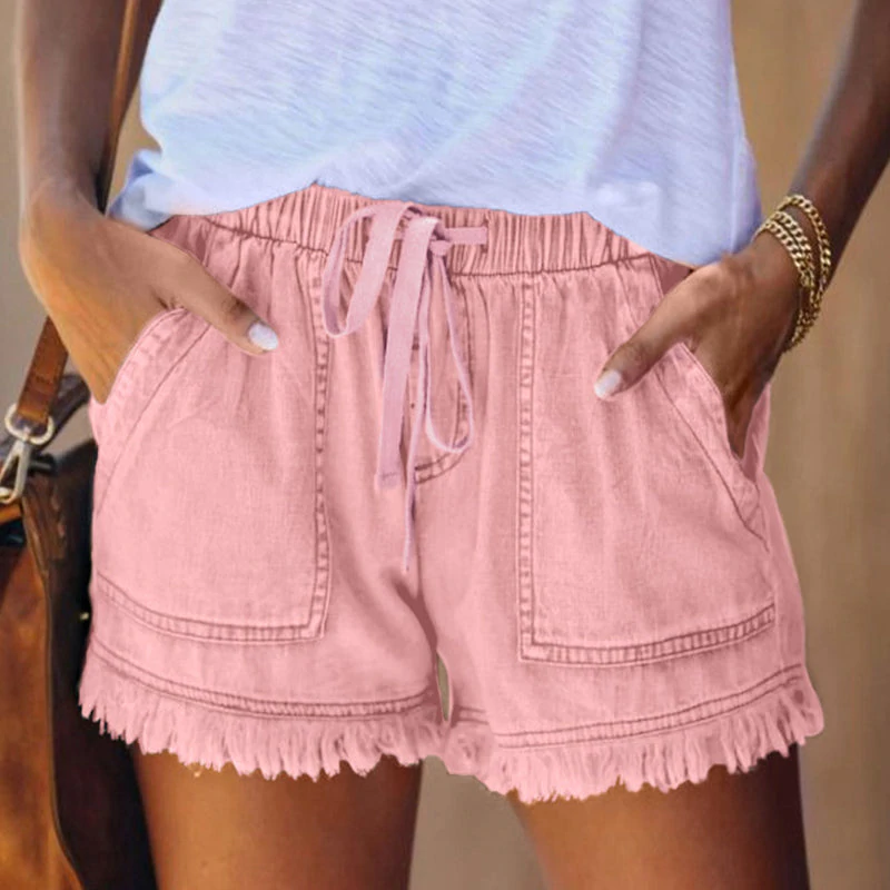 Laura® | Elastische Denim-Shorts mit hoher Taille