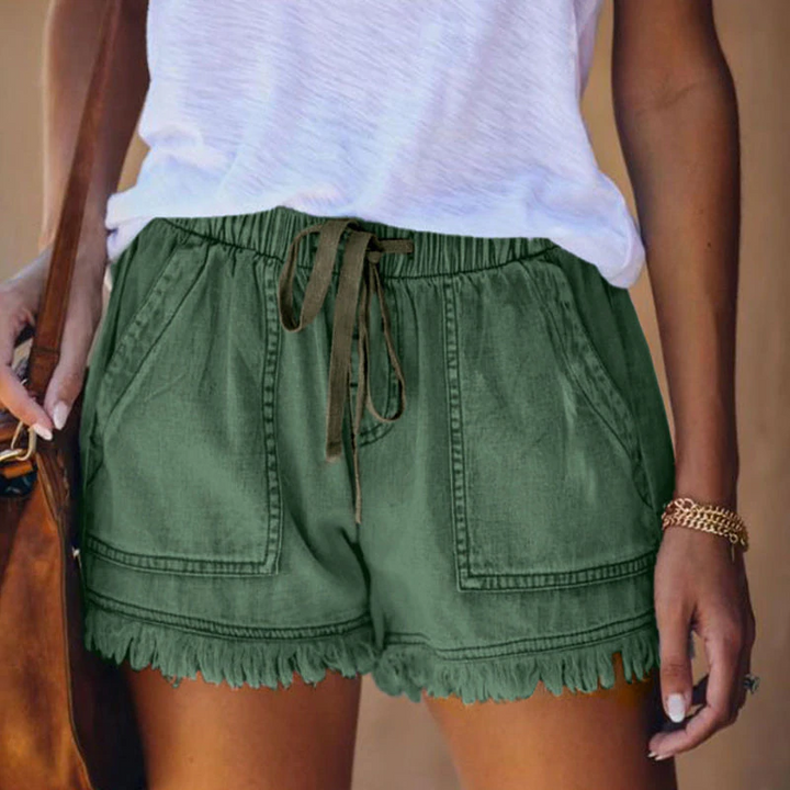 Laura® | Elastische Denim-Shorts mit hoher Taille