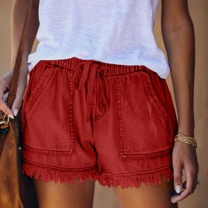 Laura® | Elastische Denim-Shorts mit hoher Taille